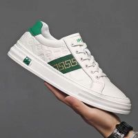 男鞋子夏季透气时尚潮流高档轻奢小白鞋真皮百搭厚底休闲板鞋男士