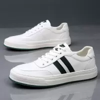 男鞋春季2025新款潮牌男士透气真皮板鞋英伦风厚底休闲鞋男潮