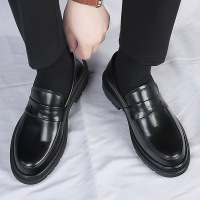 高端男士皮鞋软底正装商务2025新款黑色增高真皮休闲新郎结婚鞋男