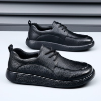 男鞋子2025春季新款真皮潮流百搭软面透气商务休闲皮鞋男士爸爸鞋