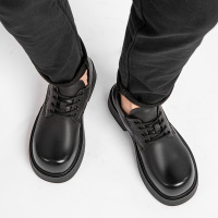 真皮米奇大头哑光德比鞋男士通勤增高皮鞋2025春季新款厚底潮鞋子