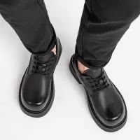 真皮米奇大头哑光德比鞋男士通勤增高皮鞋2025春季新款厚底潮鞋子