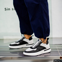 熊猫板鞋男款春季头层牛皮鞋子运动鞋潮百搭小白鞋男士透气休闲鞋