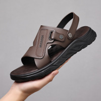 凉鞋男夏外穿真皮沙滩鞋男款防滑耐磨休闲两用男式凉鞋潮款百搭