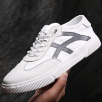 夏季欧洲站新款板鞋男真皮透气网面鞋子运动休闲鞋潮流透气小白鞋