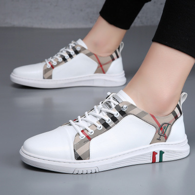 欧洲站小白鞋男真皮夏季潮流真皮镂空休闲皮鞋男士透气洞洞男鞋子