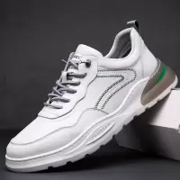 欧洲站新款秋冬男士休闲鞋真皮潮流运动板鞋加绒保暖黑色男鞋子