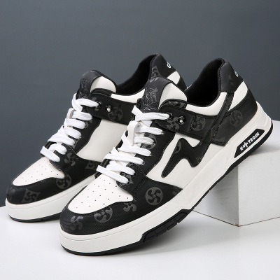 秋冬新款小白鞋男真皮休闲鞋潮流男士轻底空军一号运动板鞋子