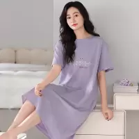 睡衣女夏季薄款纯棉短袖睡裙韩版可爱卡通全棉休闲家居服