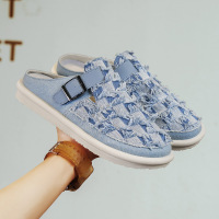 2025年新款包头半拖休闲舒适透气拼色时尚平跟百搭日常男款拖鞋