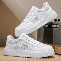 2025年春夏季男士新款潮流休闲时尚百搭日常厚底纯色平底男款板鞋