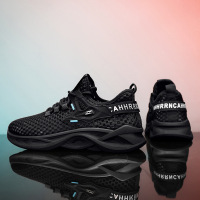 四季可穿舒适男款透气休闲百搭系带时尚潮流运动风厚底纯色男鞋