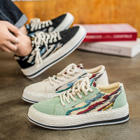 帆布鞋男款2025新款春季薄款透气百搭休闲板鞋青少年软底运动布鞋