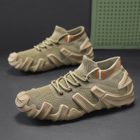 懒人一脚蹬弹力不紧绷2025年春季男士纯色软底时尚透气休闲鞋