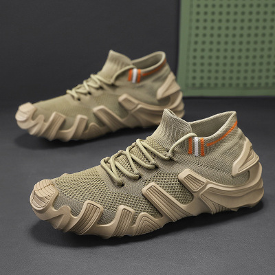 懒人一脚蹬弹力不紧绷2025年春季男士纯色软底时尚透气休闲鞋