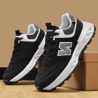 春夏季男士新款拼色潮流时尚百搭日常圆头网面休闲运动注塑跑步鞋