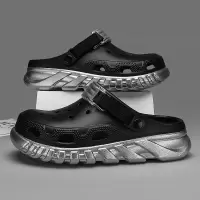 男士夏季潮流时尚经典厚底洞洞鞋EVA厚底情侣浪漫包头沙滩凉鞋