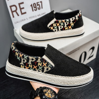 男士帆布鞋夏季透气软底一脚蹬懒人鞋子板鞋老北京休闲布鞋男款