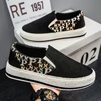 男士帆布鞋夏季透气软底一脚蹬懒人鞋子板鞋老北京休闲布鞋男款