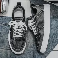 男士新款四季可穿休闲时尚日常百搭系带纯色潮流车缝线男士板鞋