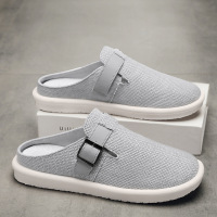 男士纯色包头半拖休闲日常舒适透气春夏季新款时尚潮流男款拖鞋