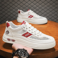 男鞋2025夏季款新款低帮系带休闲鞋男士时尚潮流百搭拼色运动板鞋