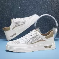 男鞋2025夏季款新款低帮系带休闲鞋男士时尚潮流百搭拼色运动板鞋