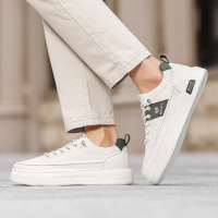 男鞋2025新款春秋潮牌高级感百搭小白鞋增高运动休闲皮面百搭板鞋