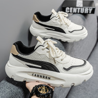 男鞋春夏季2025新款潮流圆头百搭透气厚底运动休闲拼色舒适男鞋