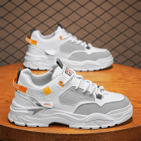 男鞋春季百搭休闲工装板鞋上班工作皮面防水防滑运动增高小白潮鞋