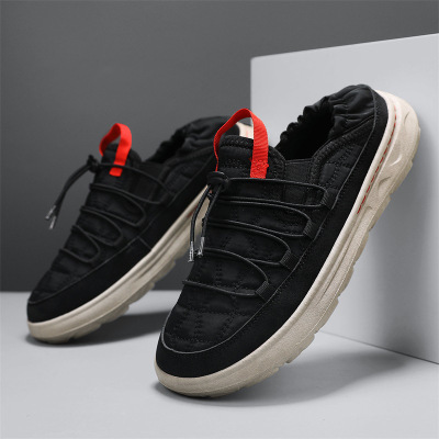 面包鞋男2025新款夏季软底男士运动休闲一脚蹬懒人低帮帆布鞋