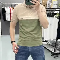 polo衫男士冰丝短袖夏季珠地棉潮牌休闲T恤帅气拼接宽松男人半袖