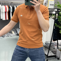 夏季男士新翻领潮流时尚刺绣字母T恤打底衫丝光棉休闲短袖POLO衫