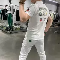 年男生翻领体恤T恤青年薄款徽章刺绣学院风短袖POLO衫ins夏季