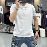 丝光棉短袖T恤男ins潮牌夏季新款圆领半袖男装修身潮流体恤上衣服