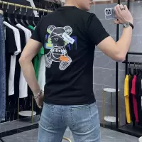 印花熊短袖T恤男夏新款修身时尚半袖男装圆领体恤潮牌ins上衣
