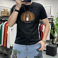 夏季新款南瓜短袖T恤男士圆领半袖体恤圆领体恤烫钻上衣丝光棉潮i