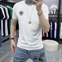 夏季新款欧货时尚圆领短袖体恤男修身印花图案个性青年潮半袖T恤