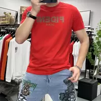 夏季新款短袖T恤男士立体字母烫钻圆领半袖修身丝光棉上衣潮i时尚