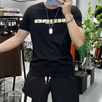 夏季欧洲站新款圆领半袖字母印花时尚短袖T恤男士上衣修身丝光棉