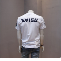 夏季男士刺绣短袖T恤衫男青年圆领休闲半袖丝光棉上衣男T恤潮