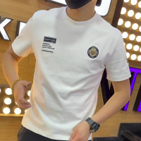 夏季男士短袖T恤个性帅气T恤印花刺绣圆领半袖潮牌网红修身潮