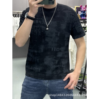 字母扎染痞帅上衣短袖T恤ins潮夏季新款休闲圆领修身半袖打底衫t