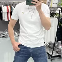 字母时尚短袖T恤男欧洲站潮牌欧货男装修身打底休闲上衣夏季新款