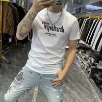 年夏季新款潮牌男士套头圆领流行印花图案时尚休闲短袖T恤男