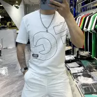 年夏季新款男士短袖字母印花薄款ins潮牌韩版运动修身半袖T恤