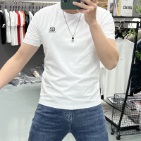 新款短袖T恤男夏季新款徽章韩版潮流简约半袖上衣休闲潮牌体恤衫