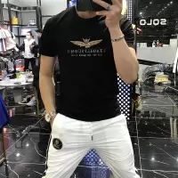 欧洲站新款丝光棉短袖T恤男个性字母印花修身潮流青年网红半袖T恤