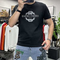 欧洲站潮流夏季新款修身短袖T恤男士上衣丝光棉字母时尚圆领半袖