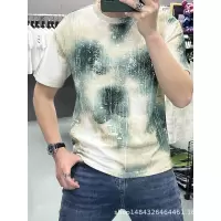 潮流夏季新款T恤男士迷彩扎染印花街头复古图案短袖T恤男街头风尚